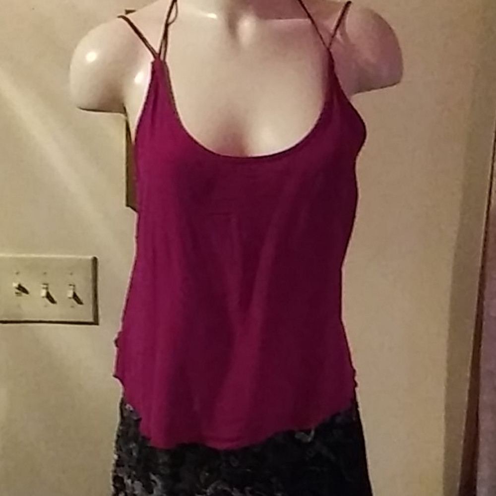 Free People Slinky Boho Plum Camisole Tank Top